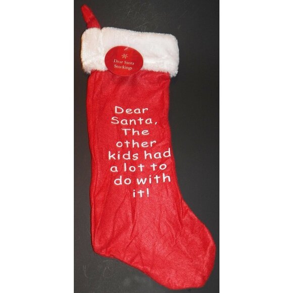 NWT 3 Dear Santa Red Felt Christmas Stocking Lot Novelty Joke Gift Changed - Picture 7 of 8